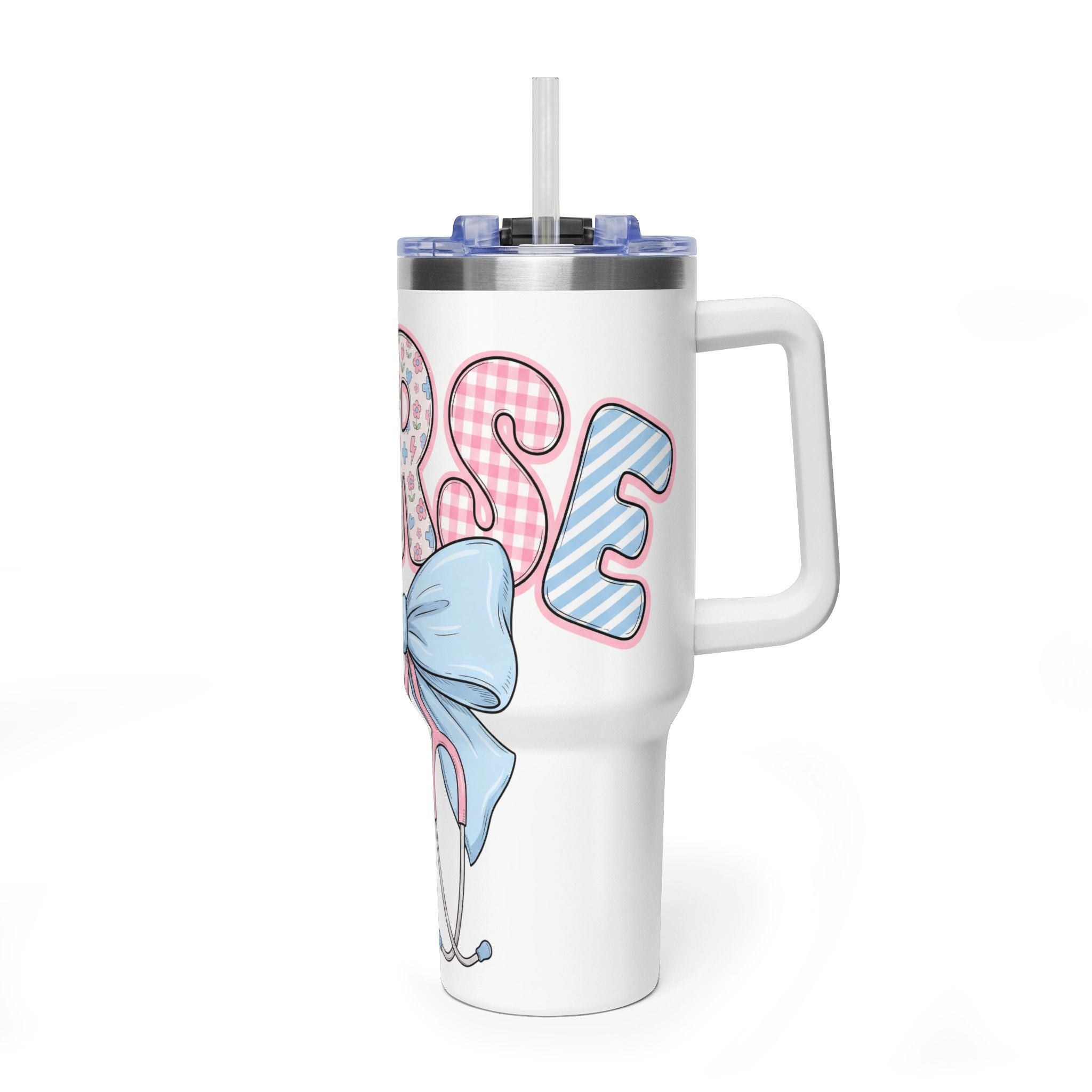 Nurse Bow 40oz Vacuum Tumbler  Insulated Nurse Travel Mug