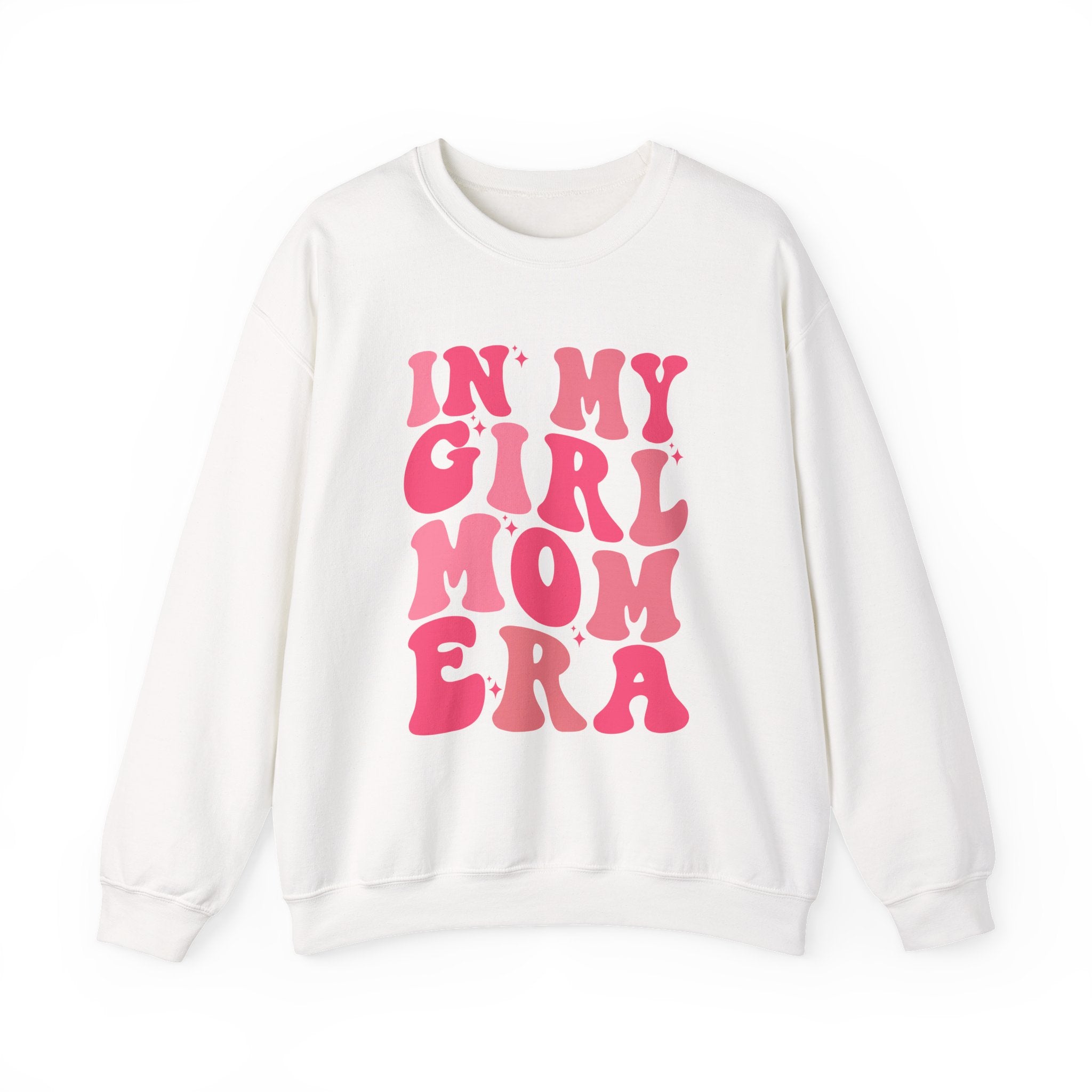Crewneck Sweatshirt — "In My Girl Mom Era" Retro Pink Graphic