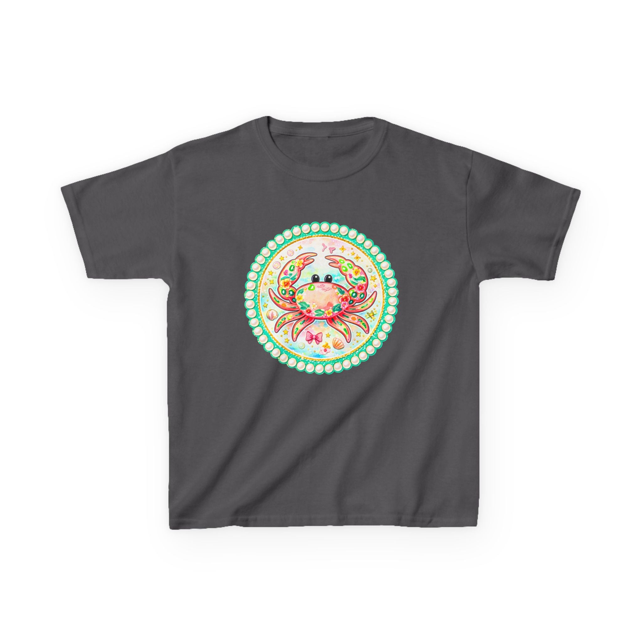 Kids Tee — Cute Watercolor Crab Circle Design