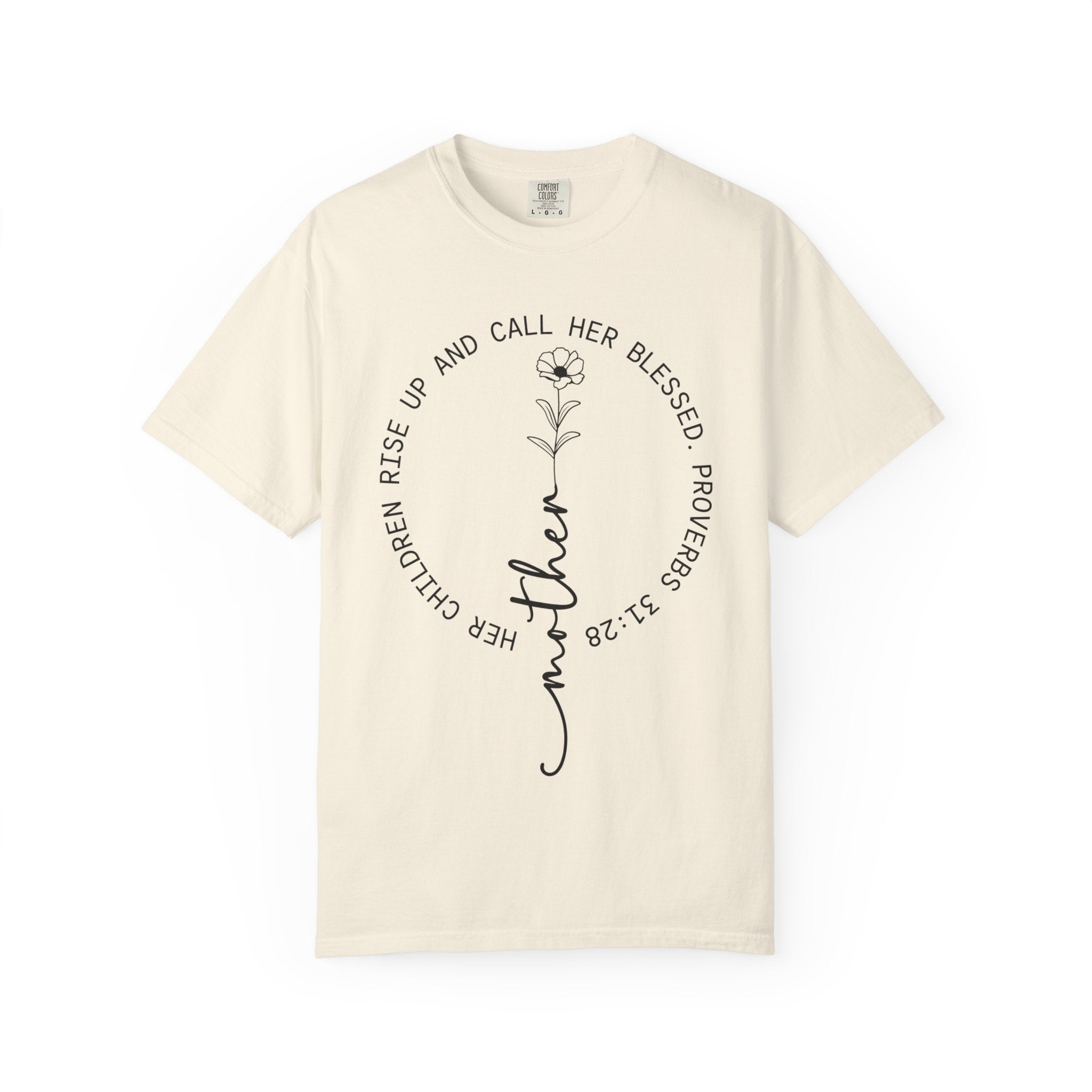 T‑Shirt — “Mother” Floral Scripture Tee (Proverbs 31:28)