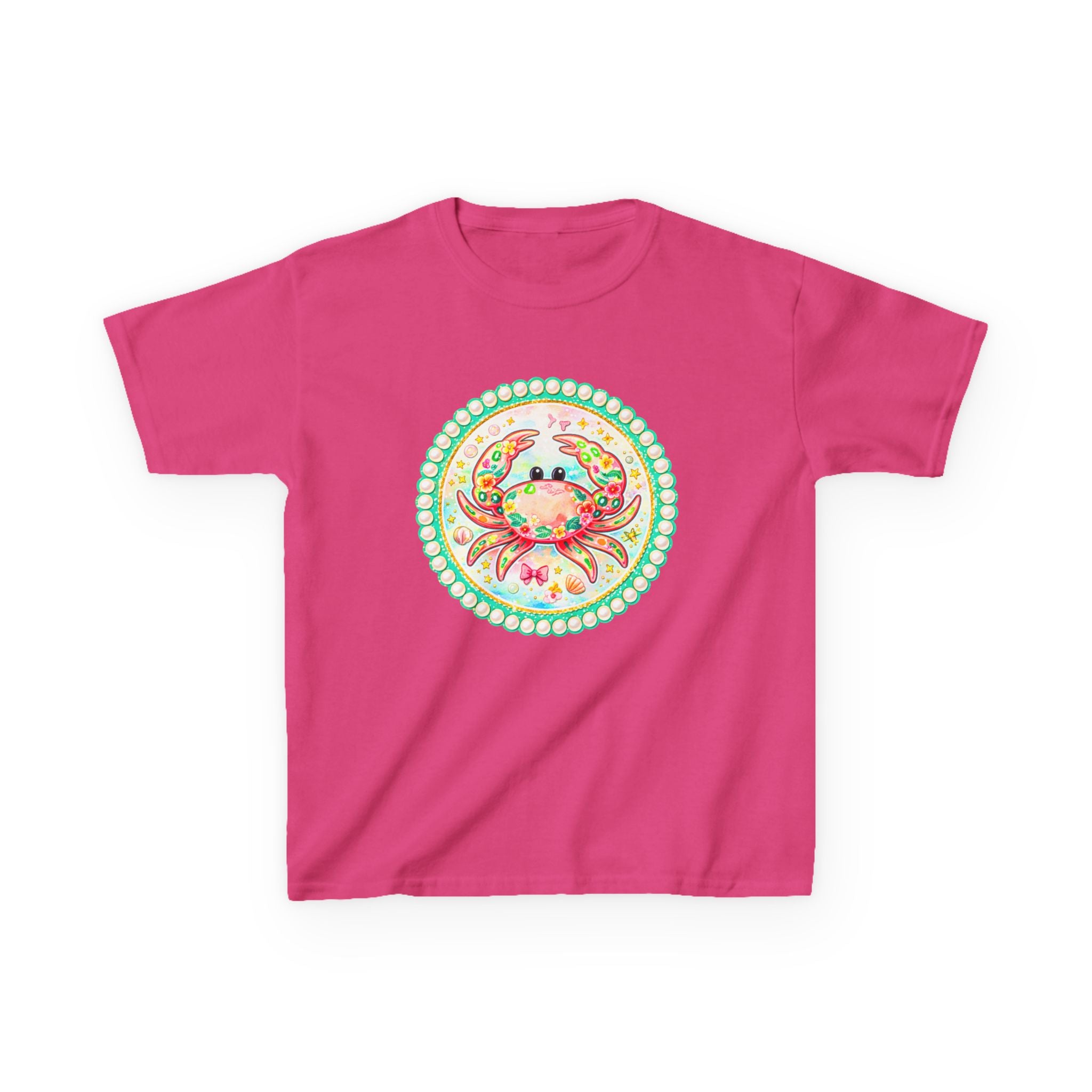 Kids Tee — Cute Watercolor Crab Circle Design