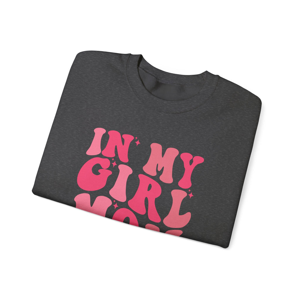 Crewneck Sweatshirt — "In My Girl Mom Era" Retro Pink Graphic